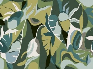 Vliesový panel na zeď 688184 Tropical house 3 x 4 m