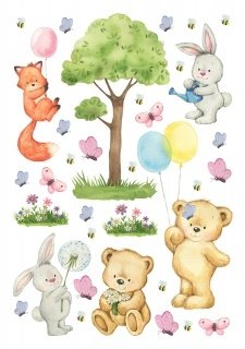 Samolepicí dekorace Bear DKM1749 arch 42,5 x 65 cm